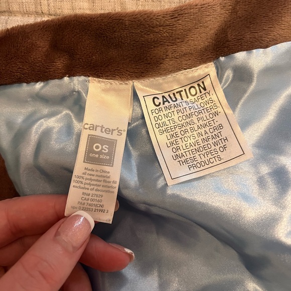 Carter's “WOOF” Blue & Brown Puppy Dog Lovey Rattle Blanket - Picture 6 of 9